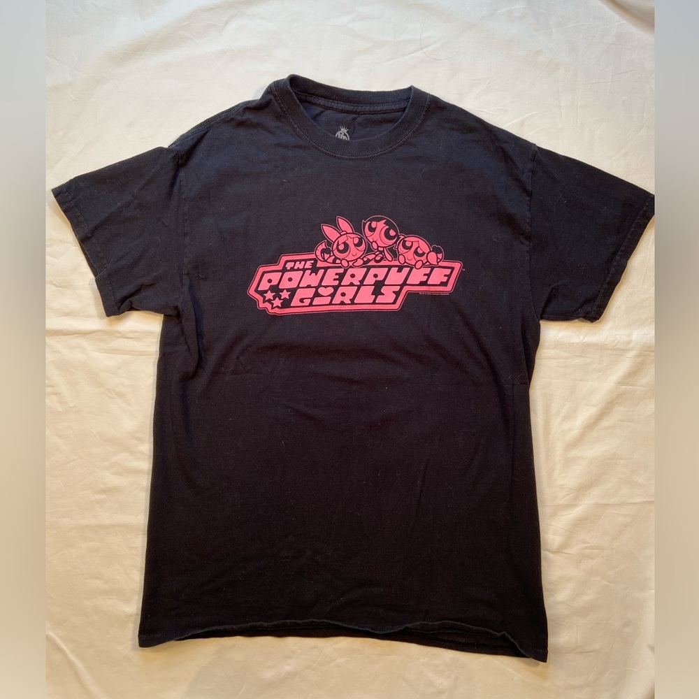 The Powerpuff Girls, short sleeve tee, crew neck, hot pink &‎ Black, size M